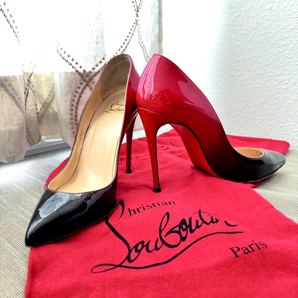 CHRISTIAN LOUBOUTIN Pigalle Red and Black Heels 100mm